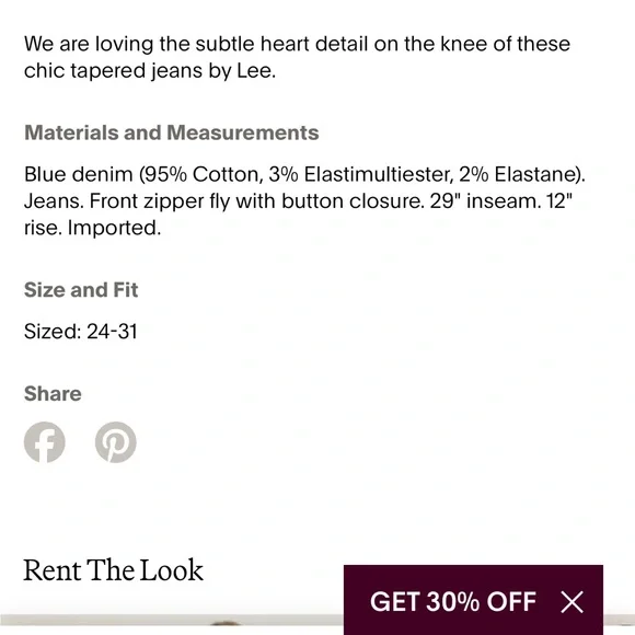 LEE High Rise Stella Tapered Jean with embroidered HEART PATCH - Picture 3 of 10